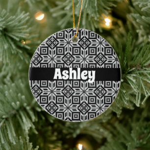 Adorno De Cerámica Patrón de Navidades Selburose escandinavos