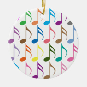 Adorno De Cerámica Patrón de notas musicales coloridas