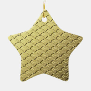 Adorno De Cerámica Patrón de ondas Art Deco - de color oro metálico