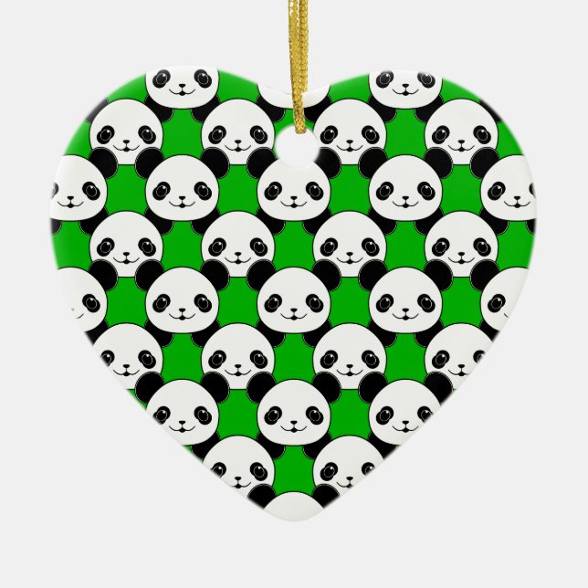 Adorno De Cerámica Patrón de oso Kawaii Panda (Frente)