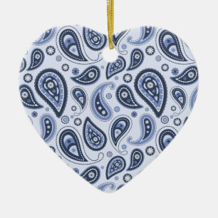 Adorno De Cerámica Patrón de Paisley Azul