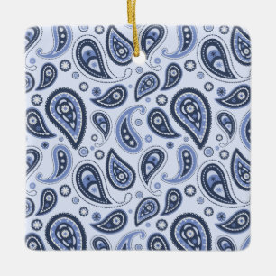 Adorno De Cerámica Patrón de Paisley Azul