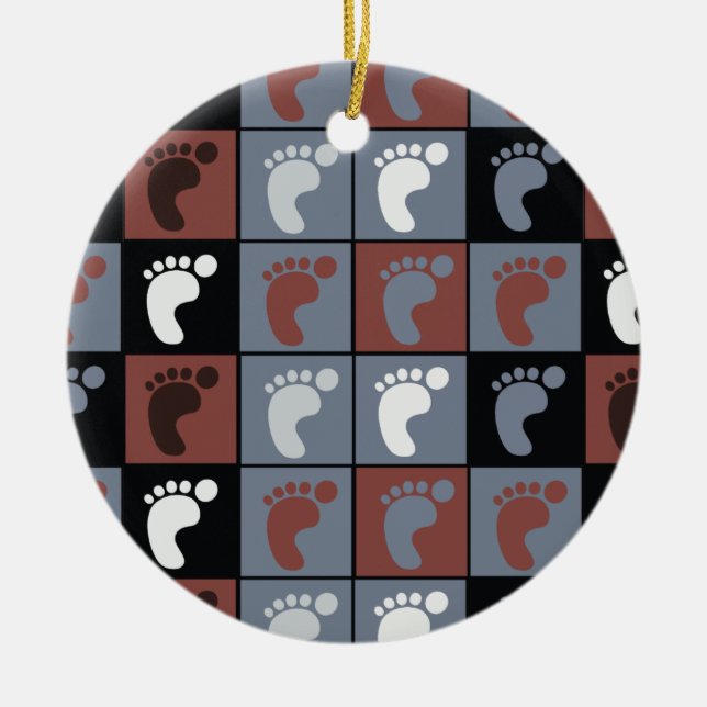 Adorno De Cerámica Patrón de pies podiatristas (Frente)