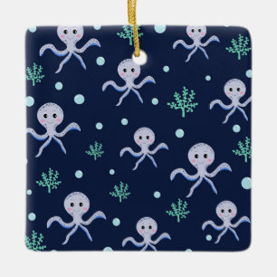 Adorno De Cerámica Patrón de Pulpo Adorable