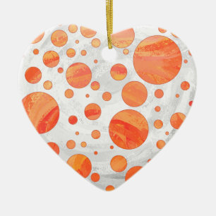 Adorno De Cerámica Patrón de punto de polka del Naranja del lago de f