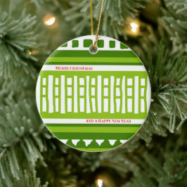 Adorno De Cerámica Patrón de punto de ribete a rayas MAZ 079 Navidad 