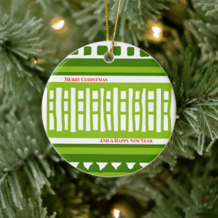 Adorno De Cerámica Patrón de punto de ribete a rayas MAZ 079 Navidad 