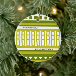 Adorno De Cerámica Patrón de punto de ribete a rayas MAZ 081 Navidad 