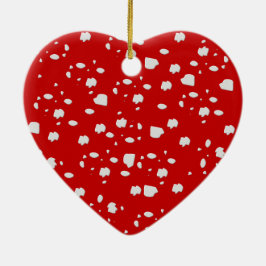 Adorno De Cerámica patrón de puntos con hongo de toadstool rojo