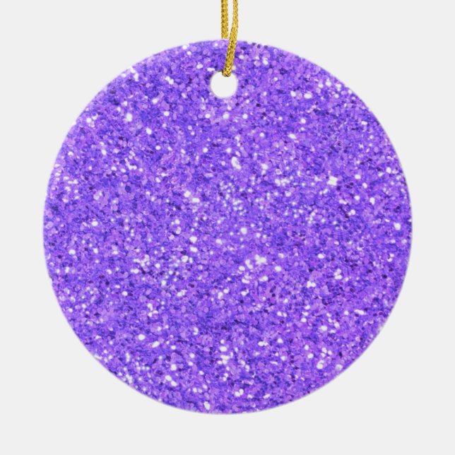 Adorno De Cerámica Patrón de purpurina espumoso púrpura (Frente)