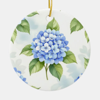 Adorno De Cerámica Patrón de ramo de hortensias azules pastel