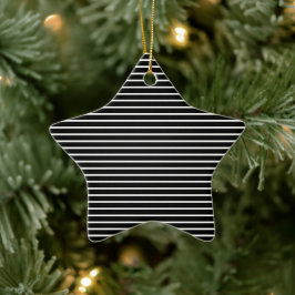 Adorno De Cerámica Patrón de rayas blancas y negras de Navidad