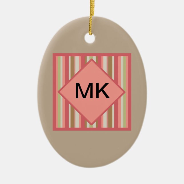 Adorno De Cerámica Patrón de rayas de paprika (Frente)