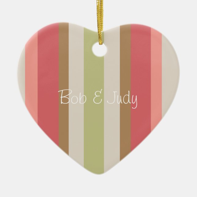 Adorno De Cerámica Patrón de rayas de paprika (Frente)