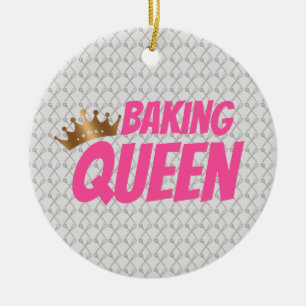 Adorno De Cerámica Patrón de reina de hornear para amantes del pastel