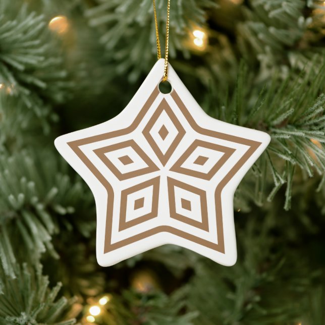 Adorno De Cerámica Patrón de rhombus de estrellas de estilo nórdico e (Árbol)