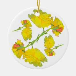 Adorno De Cerámica Patrón de rosas.