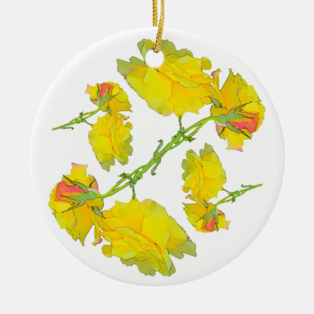 Adorno De Cerámica Patrón de rosas. (Frente)