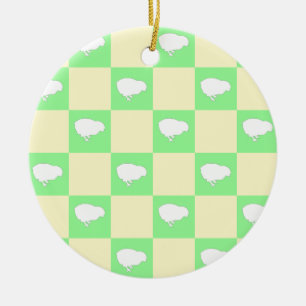 Adorno De Cerámica Patrón de tablero de ajedrez de Pascua con motivo
