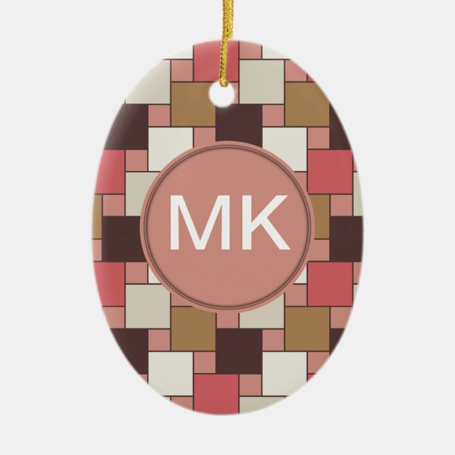 Adorno De Cerámica Patrón de tejer de especias de calabaza (Frente)