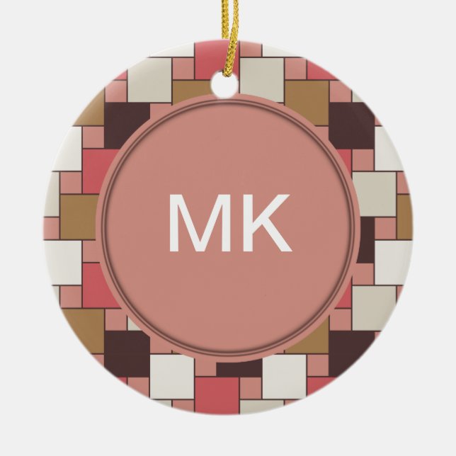 Adorno De Cerámica Patrón de tejer de especias de calabaza (Frente)