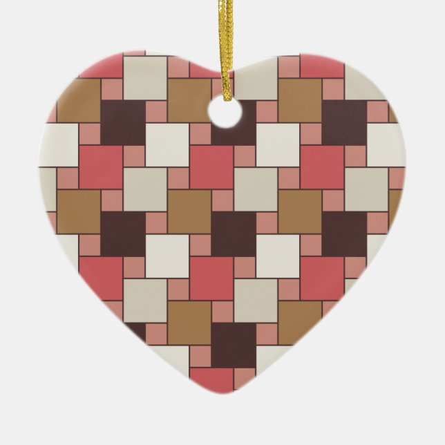 Adorno De Cerámica Patrón de tejer de especias de calabaza (Frente)