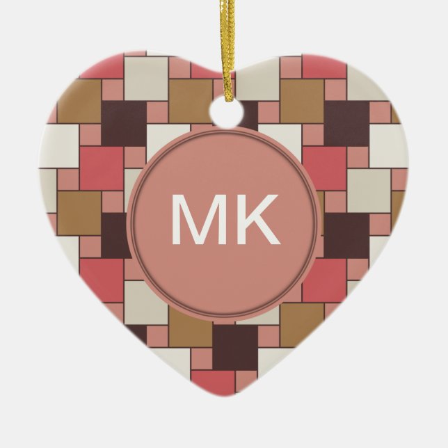 Adorno De Cerámica Patrón de tejer de especias de calabaza (Frente)