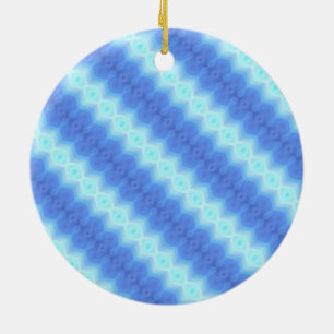Adorno De Cerámica Patrón de textura de banda de crochet de Knit azul