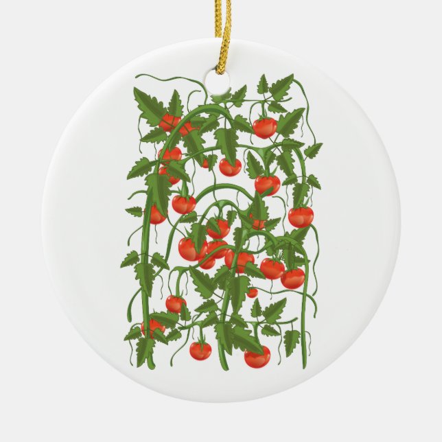 Adorno De Cerámica Patrón de tomates (Frente)