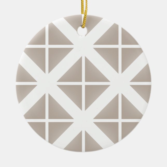 Adorno De Cerámica Patrón de triángulo de moda de Beige (Frente)