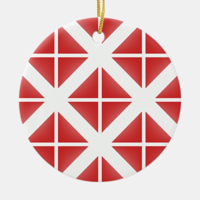 Adorno De Cerámica Patrón de triángulo rojo de moda (Frente)