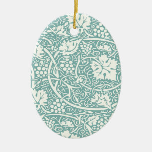 Adorno De Cerámica Patrón de uva William Morris turquesa