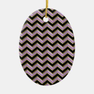 Adorno De Cerámica Patrón de zigzag negro de oro antimetista