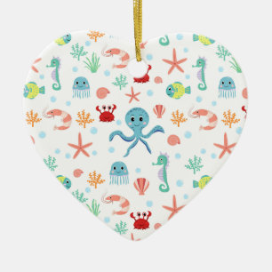 Adorno De Cerámica Patrón del mundo marino