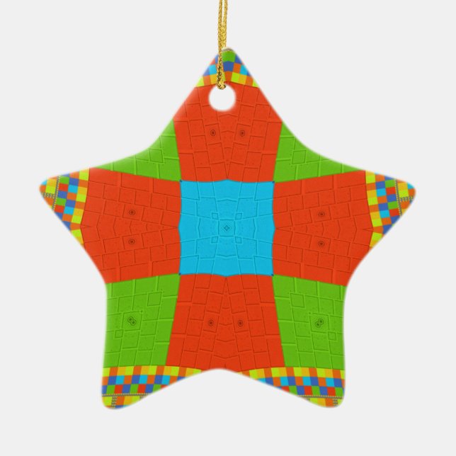 Adorno De Cerámica Patrón étnico tribal europeo (Frente)