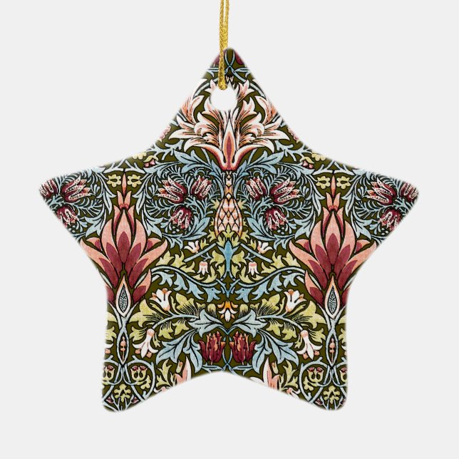 Adorno De Cerámica Patrón floral William Morris Snakeshead (Frente)