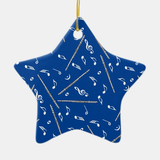 Adorno De Cerámica Patrón Flue Music Notes (Frente)