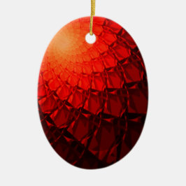 Adorno De Cerámica Patrón Fractal Rojo