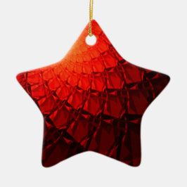 Adorno De Cerámica Patrón Fractal Rojo
