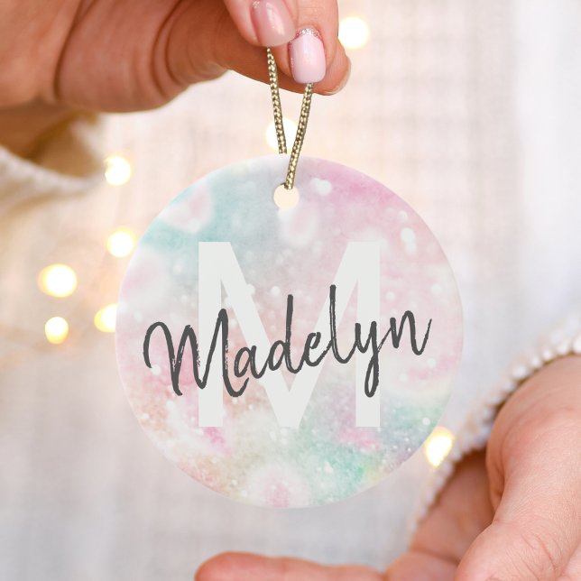 Adorno De Cerámica Patrón Girly del Purpurina rosa de Glam Pastel (Subido por el creador)