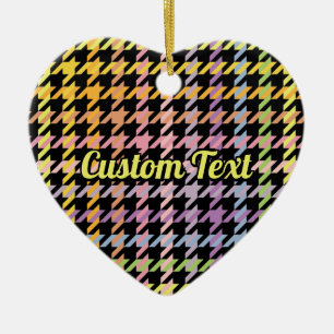 Adorno De Cerámica Patrón Houndstap de arco iris