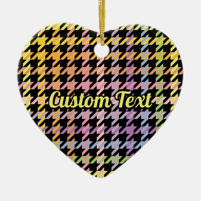 Adorno De Cerámica Patrón Houndstap de arco iris (Frente)