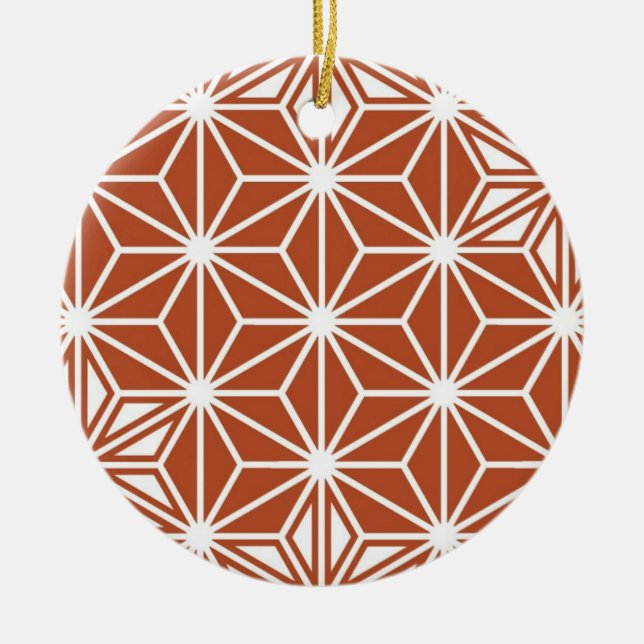 Adorno De Cerámica Patrón japonés de Asanoha - terracota (Frente)