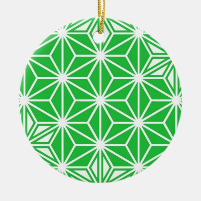 Adorno De Cerámica Patrón japonés de Asanoha - verde jade (Frente)