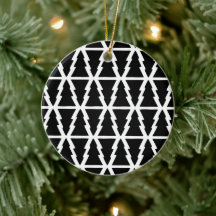 Patrón minimalista de árbol de Navidad blanco y ne