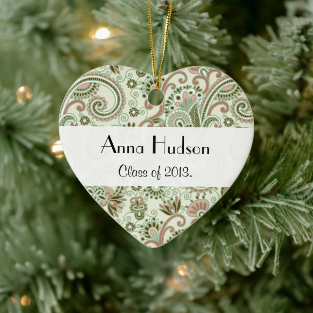 Adorno De Cerámica Patrón Paisley, Paisley persa, graduación (Árbol)