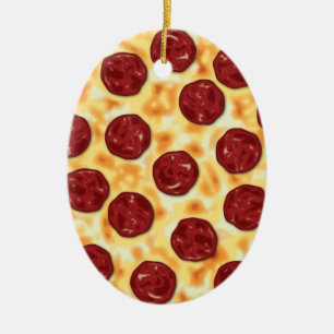 Adorno De Cerámica Patrón Pepperoni Pizza
