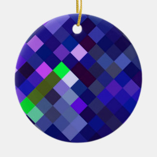 Adorno De Cerámica Patrón Pixelado - Índigo