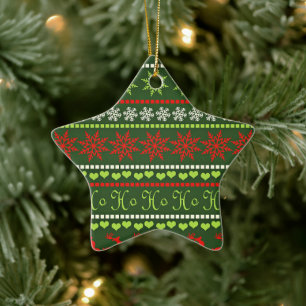 Adorno De Cerámica Patrón repetitivo de Navidad
