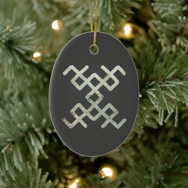 Adorno De Cerámica Patrón retro báltico cambia mano tradicional dibuj (Árbol)